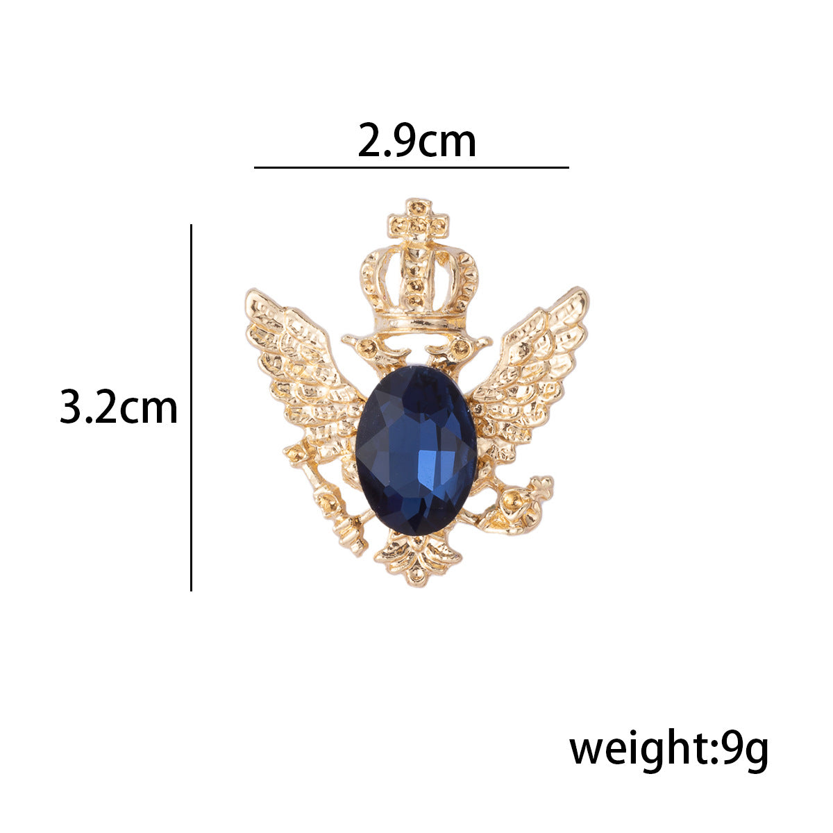 Men's Crystal Gemstone Winged Eagle Brooch - Shirt Lapel Pin 4pcs