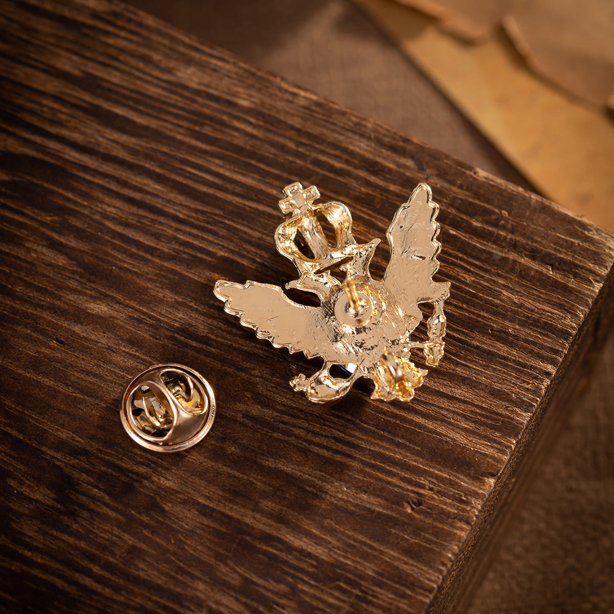 Men's Crystal Gemstone Winged Eagle Brooch - Shirt Lapel Pin 4pcs