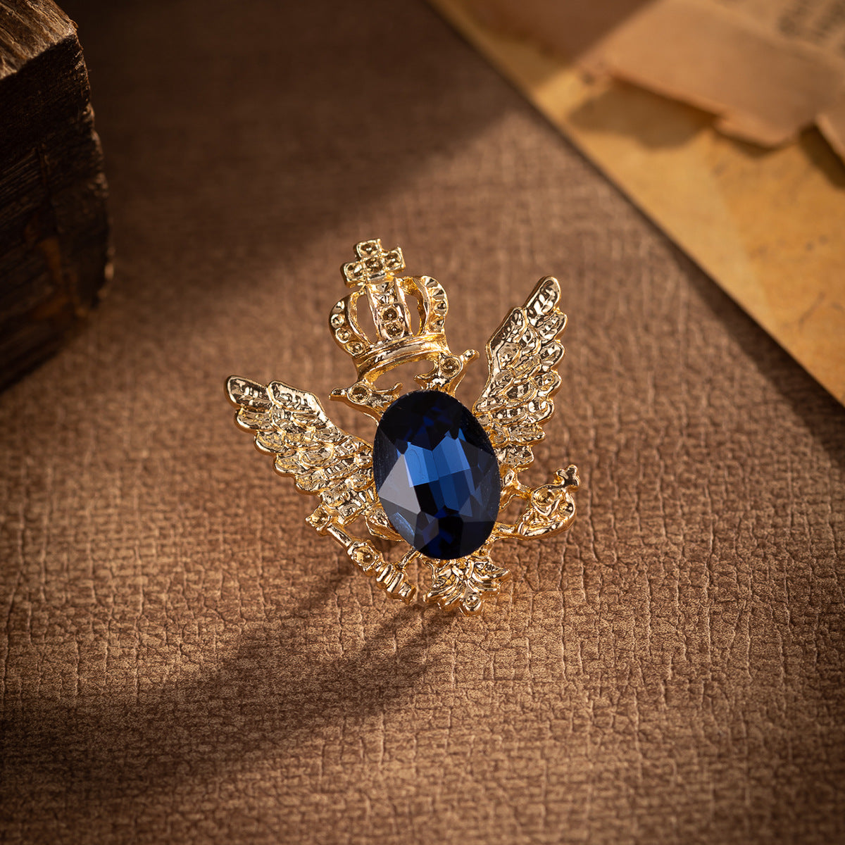 Men's Crystal Gemstone Winged Eagle Brooch - Shirt Lapel Pin 4pcs