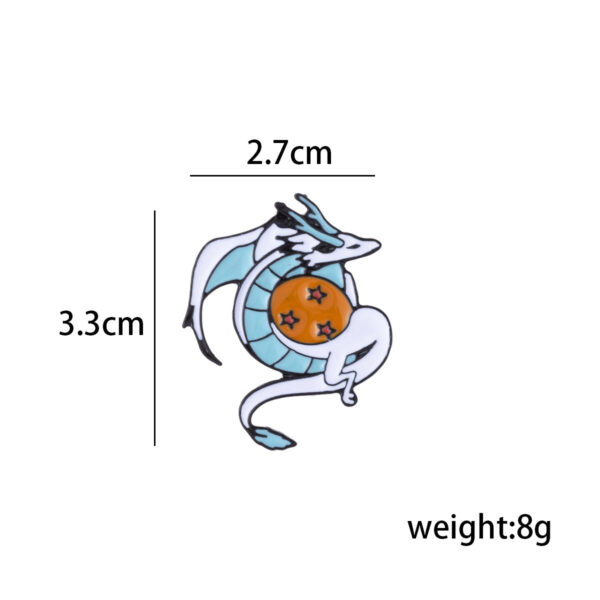 Cartoon Winged Little White Dragon Enamel Badge Brooch 6pcs - Image 3