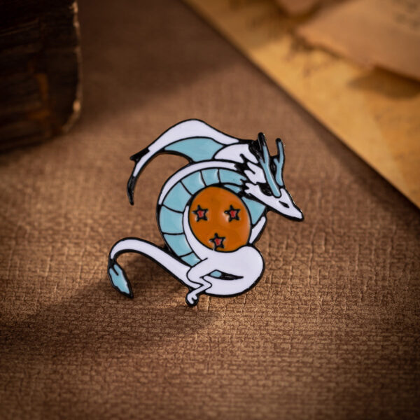 Cartoon Winged Little White Dragon Enamel Badge Brooch 6pcs - Image 4