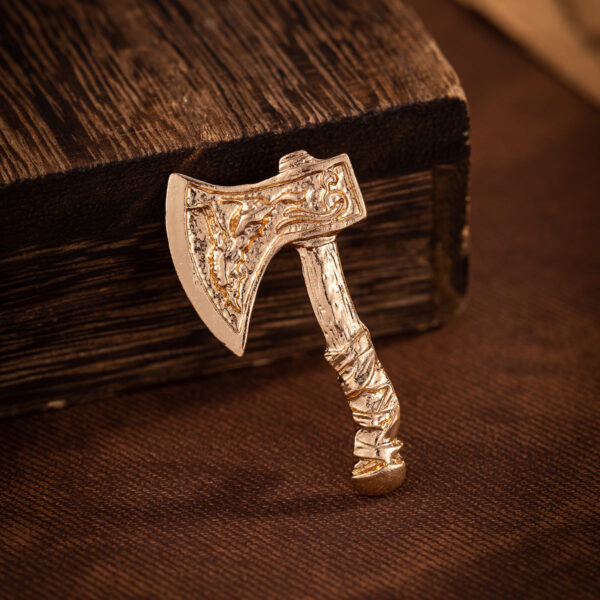 Retro Alloy Corsage Pin, Creative Battle Axe Brooch 3 Color Pack - Image 4