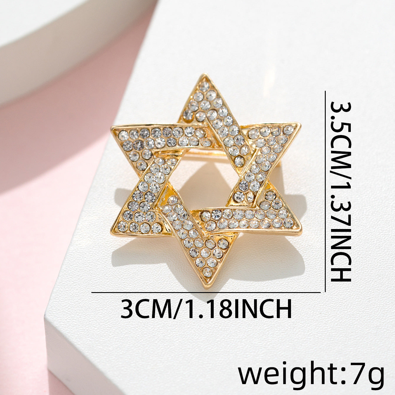 Six-Pointed Star Brooch - Men's Suit Lapel Pin and Corsage 3PCS