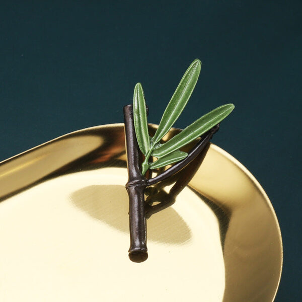 Korean Fashion Green 3D Leaf Brooch Creative Plant Pearl Pin 8 Pack - Image 7