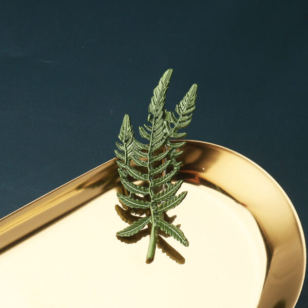 Korean Fashion Green 3D Leaf Brooch Creative Plant Pearl Pin 8 Pack - Image 2