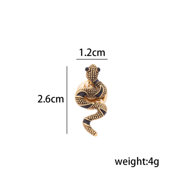 Mini Vintage Little Snake Brooch Men's Personality Pin 4pcs