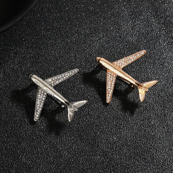 Fashion Airplane Brooch Premium Men's Suit Decoration Pin 2pcs