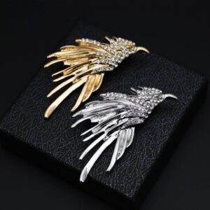 Gold and Silver Eagle Metal Brooch Badge for Men 4pcs
