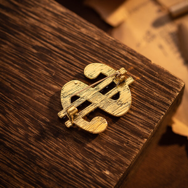 "Get Rich" Dollar Brooch - Gold and Silver 2-Piece Set - Image 3