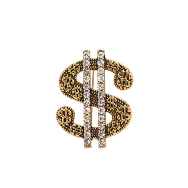 "Get Rich" Dollar Brooch - Gold and Silver 2-Piece Set - Image 4