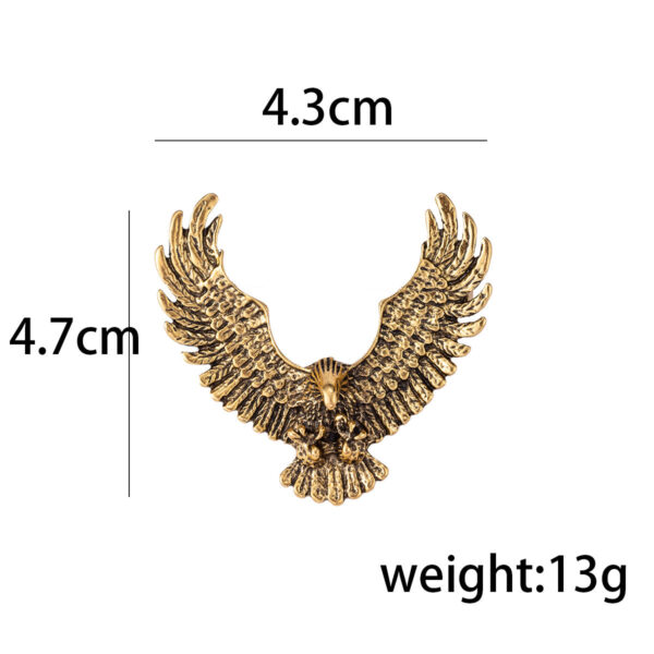 Vintage Gold Silver Retro Eagle Spread Wings Badge Brooch 3pcs - Image 7