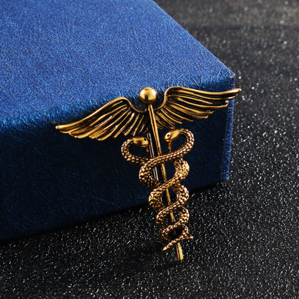 Vintage Gold Silver Angel Wings and Snake Men's Brooch Pin 4pcs