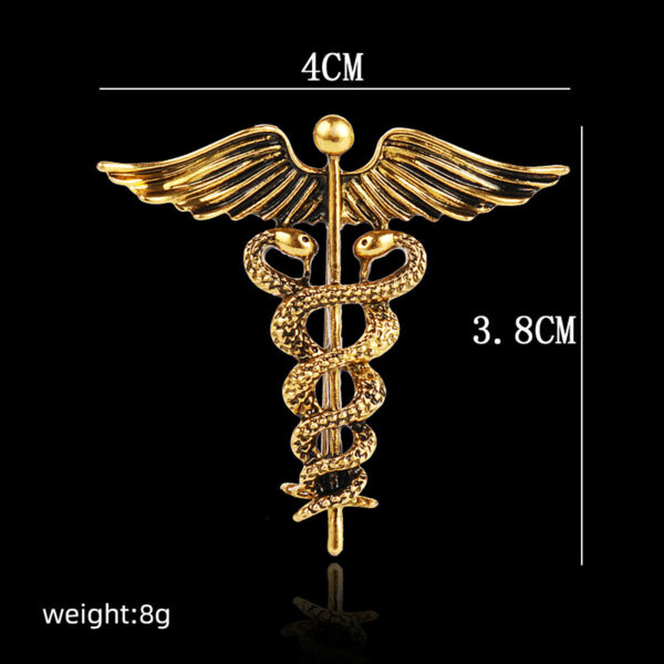 Vintage Gold Silver Angel Wings and Snake Men's Brooch Pin 4pcs