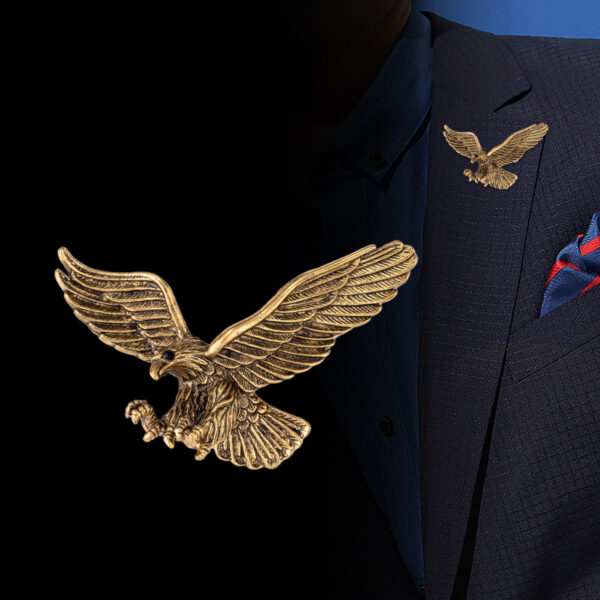 Vintage Eagle Men's Brooch - Alloy Animal Corsage Badge 3pcs