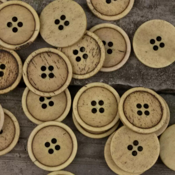 15-25mm Sky Blue Yellow Dark Gray Round 4 Hole Vintage Cow Bone Buttons 10pcs - Image 6