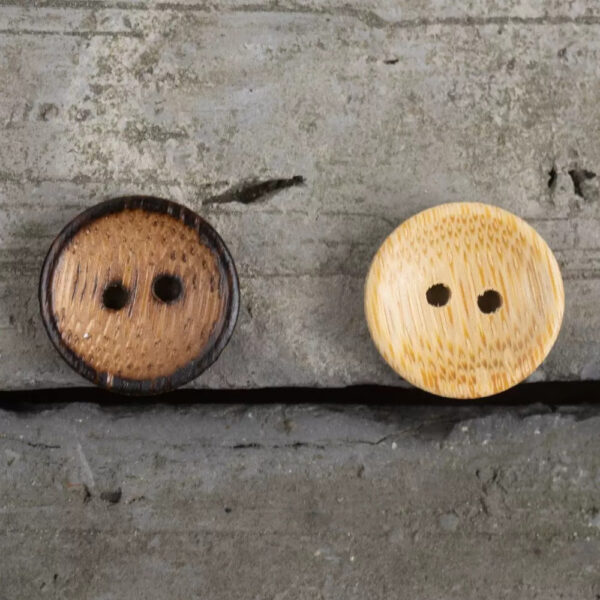 13mm Round 2 Hole Japanese Style Burned Edge Bamboo Buttons for Linen Shirts 40pcs - Image 3