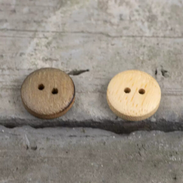 13mm Round 2 Hole Japanese Style Burned Edge Bamboo Buttons for Linen Shirts 40pcs - Image 2