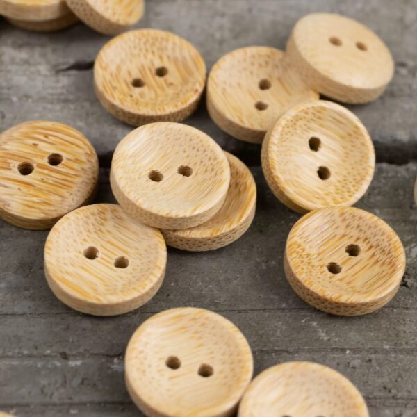13mm Round 2 Hole Japanese Style Burned Edge Bamboo Buttons for Linen Shirts 40pcs - Image 4