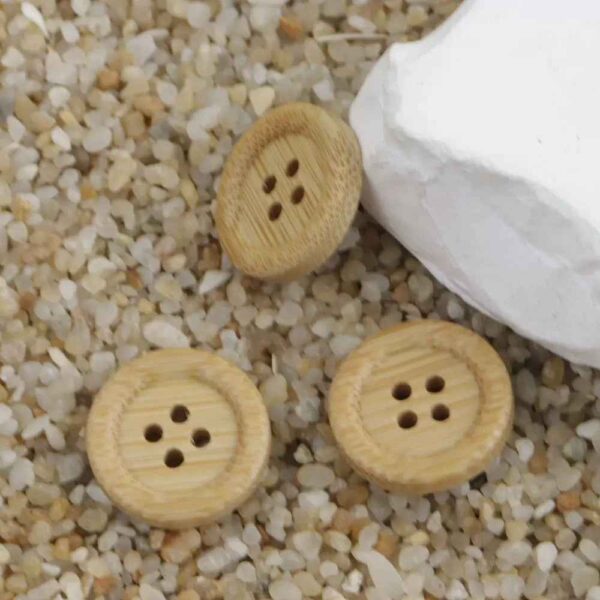 11.5-20mm Round 4 Hole Natural Bamboo Buttons for Children's Handicrafts 30pcs