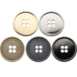 15/18/20mm Round 4 Hole Metal Buttons Gold Silver Antique Bronze Black for Suits 20pcs
