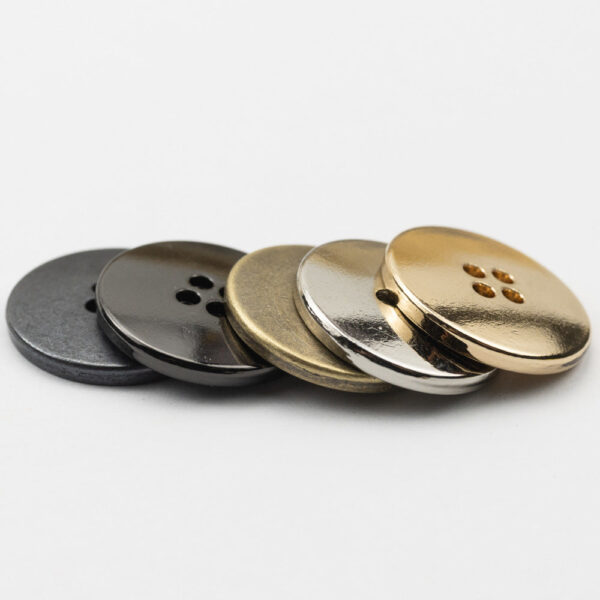 15/18/20mm Round 4 Hole Metal Buttons Gold Silver Antique Bronze Black for Suits 20pcs - Image 2