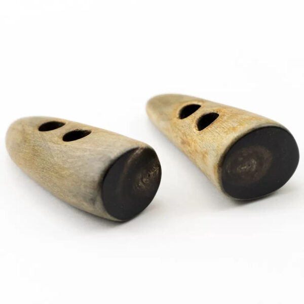 48.5mm Vintage Fire-Burned Irregular Shaped Horn Toggle Buttons 5PCS - Image 2