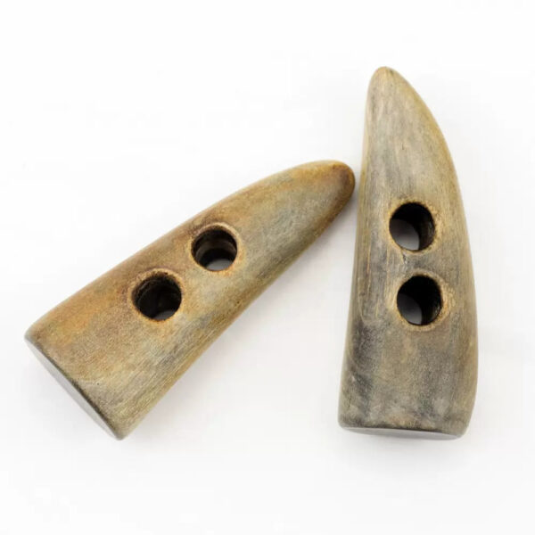 48.5mm Vintage Fire-Burned Irregular Shaped Horn Toggle Buttons 5PCS - Image 4