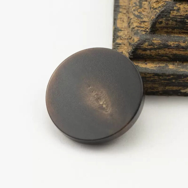 15-30mm Black and Coffee Colored Natural Texture Flat Real Horn Shank Buttons 10pcs - Image 5