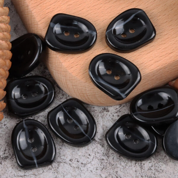 25mm Coffee,Dark Brown and Off White Nail Shaped Two Hole Resin Buttons 30PCS - Image 3