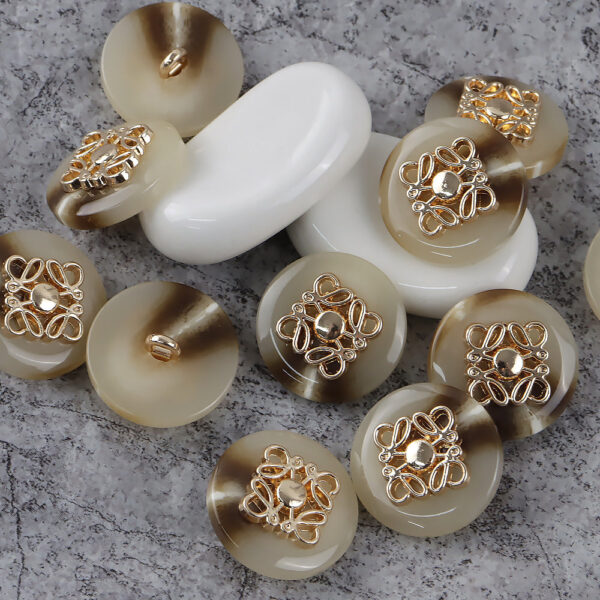 17/20/23/25mm Round Metal and Resin Combination Buttons with Shanks - Image 5