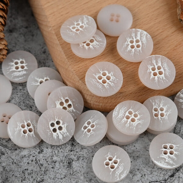 15/20/25mm Round 4 Hole Black, Sky Blue, Pink and Violet Urea Buttons - Image 5