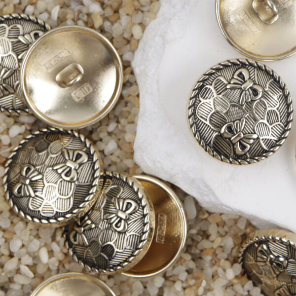 15/18/20/23mm Antique Gold Silver Metal Shank Buttons Bowknot Pattern 20pcs - Image 5