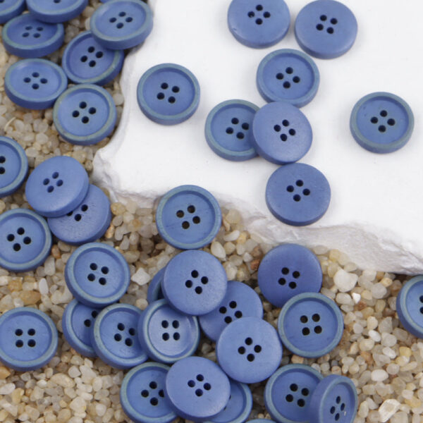 11.5mm Round 4 Hole Black and Brown Cow Bone Buttons for Shirts 12PCS - Image 2