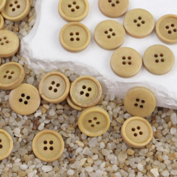 11.5mm Round 4 Hole Black and Brown Cow Bone Buttons for Shirts 12PCS - Image 4