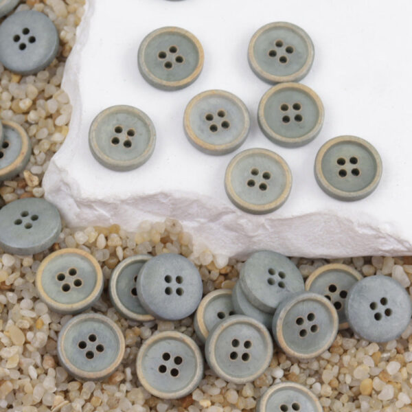 11.5mm Round 4 Hole Black and Brown Cow Bone Buttons for Shirts 12PCS - Image 3