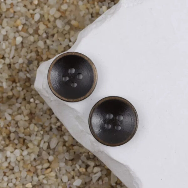 12.5/15mm Vintage Burnt Edge Bowl Shaped Wood Buttons for Cotton Linen Blouses 100pcs - Image 2