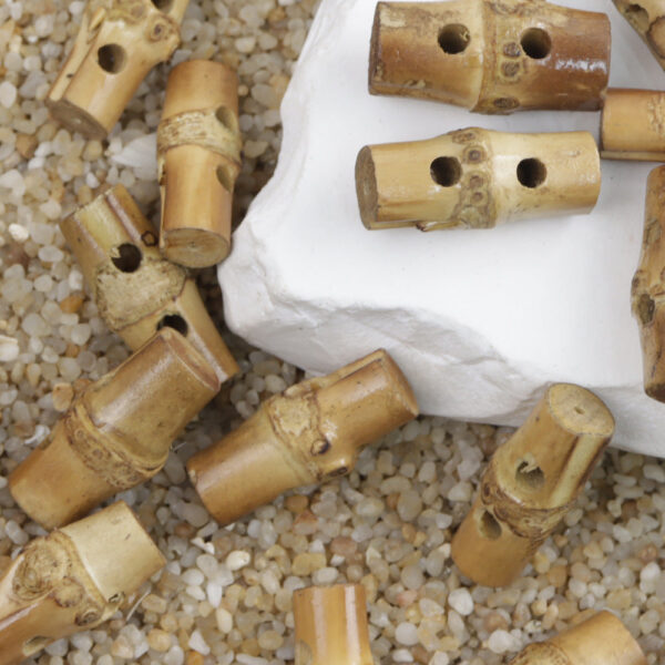 20/25/30mm Vintage Chinese Style Two Hole Natural Bamboo Knot Toggle Buttons 20pcs - Image 2