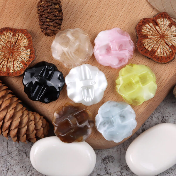 1 inch 3D Rose Resin Buttons with Hidden Holes for Blouses Cardigans 20pcs - Image 3