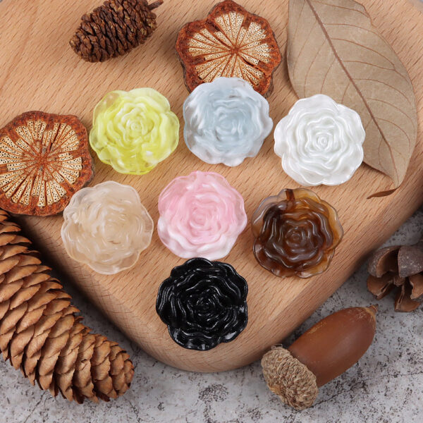 1 inch 3D Rose Resin Buttons with Hidden Holes for Blouses Cardigans 20pcs - Image 2