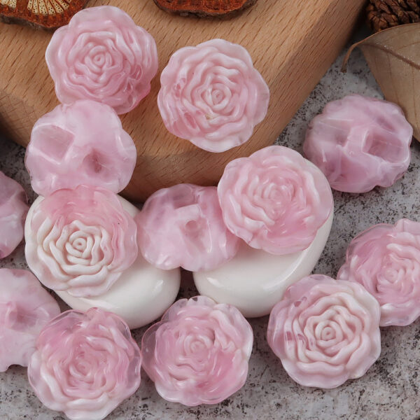 1 inch 3D Rose Resin Buttons with Hidden Holes for Blouses Cardigans 20pcs - Image 6