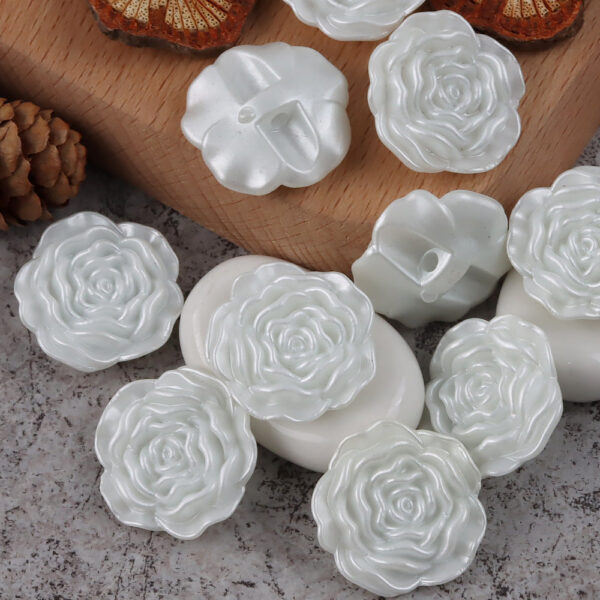 1 inch 3D Rose Resin Buttons with Hidden Holes for Blouses Cardigans 20pcs - Image 8