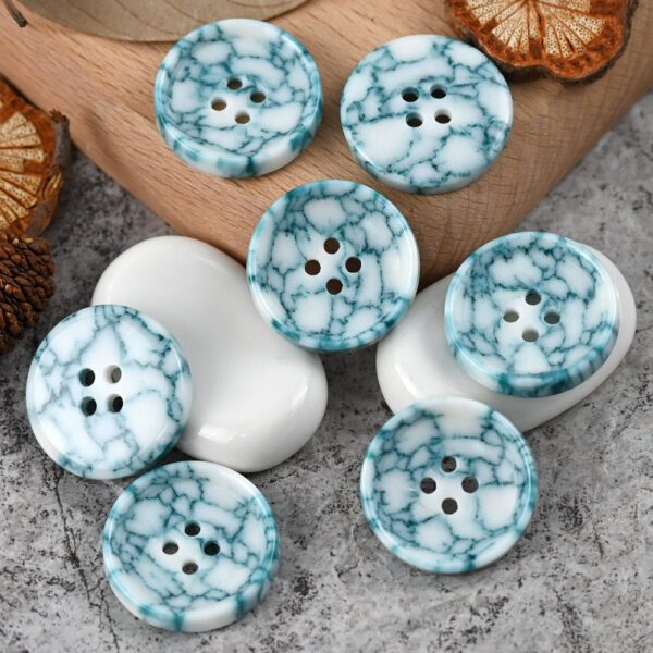 15-25mm Round 4 Hole Colorful Urea Buttons with Imitation Marble Pattern - Image 5