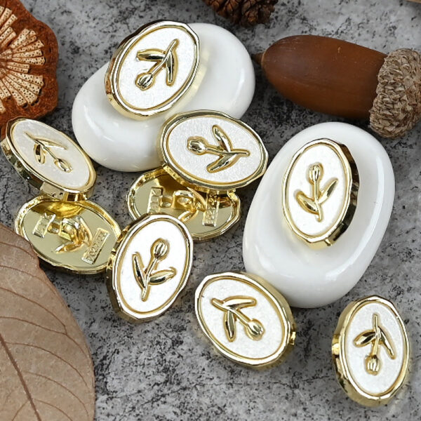 18/23mm Gold Silver Tulip Oval Metal Shank Buttons for Sweater Cardigans 20pcs - Image 3