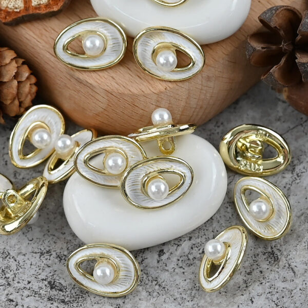 18/23mm Pearl Metal Buttons with Shanks for Sweater Jacket Decoration 10pcs - Image 3