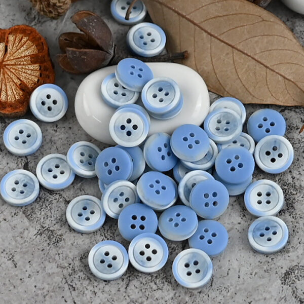 11mm Fresh Blue,Morandi Gradient Gray and Khaki Resin Buttons for Shirts 100pcs - Image 3