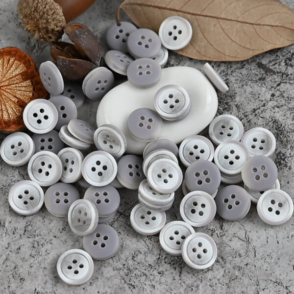 11mm Fresh Blue,Morandi Gradient Gray and Khaki Resin Buttons for Shirts 100pcs - Image 4
