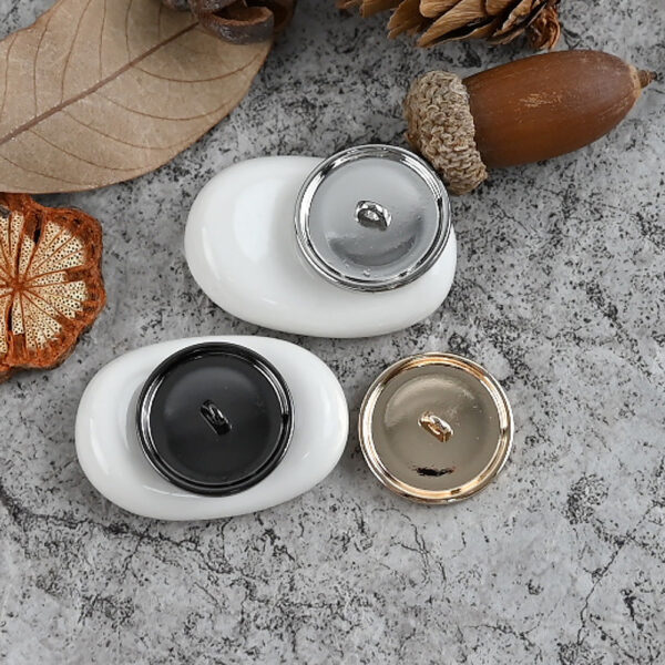 18-25mm French Glittering Metal Resin Shank Buttons for Coats Jackets 10pcs - Image 3
