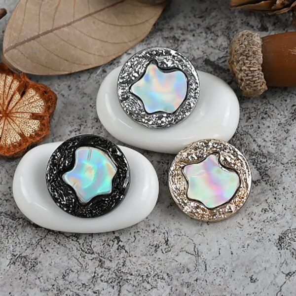 18-25mm French Glittering Metal Resin Shank Buttons for Coats Jackets 10pcs - Image 2
