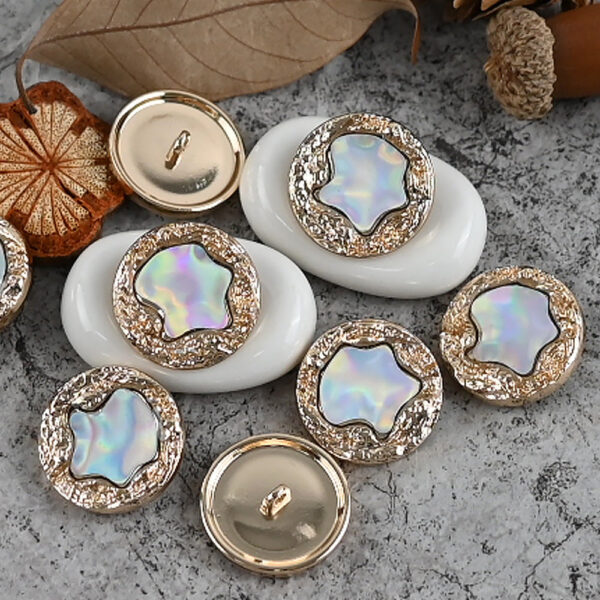 18-25mm French Glittering Metal Resin Shank Buttons for Coats Jackets 10pcs - Image 5