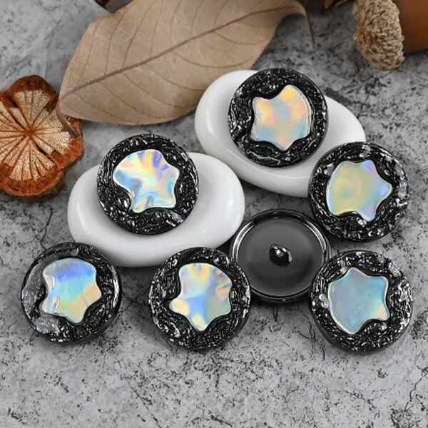 18-25mm French Glittering Metal Resin Shank Buttons for Coats Jackets 10pcs - Image 6